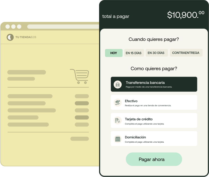 Full checkout for users to select payment methods 
